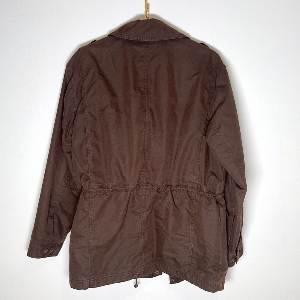 Club Room Chocolate Brown Barn Jacket Coat Plaid Blue L/XL - Picture 5 of 5